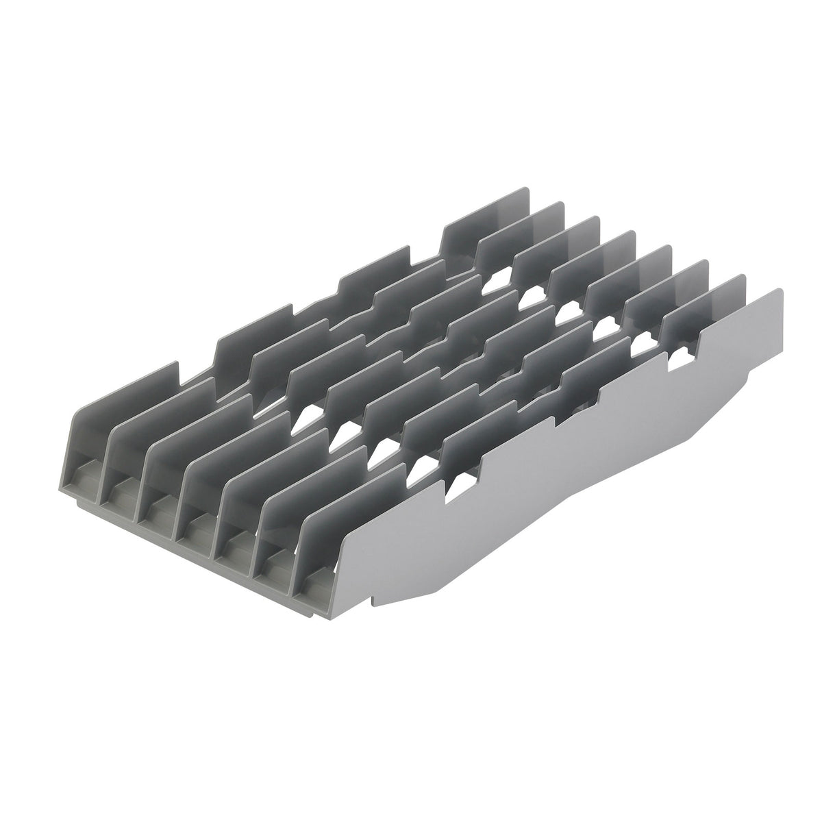 Cambro CSDR73151 Camshelving Vertical Drying Storage Cradle, 10.25W x 23.5L x 3.75H, 7-Slot, Soft Gray, ABS, NSF