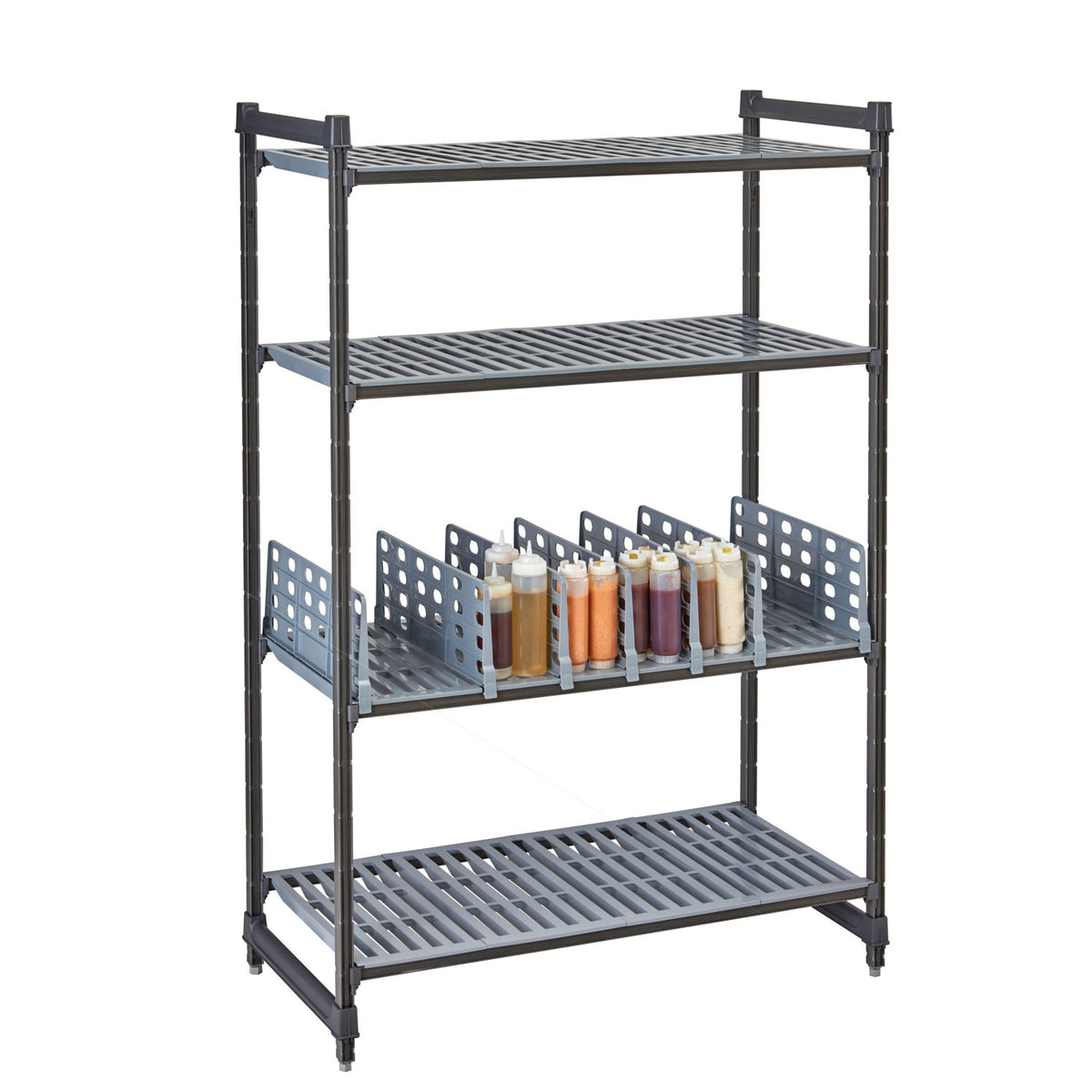 Cambro CSSD218151 Shelf Divider, 21"L x 8"H, ABS Plastic, Soft Grey, for 21" Camshelving Premium & Element