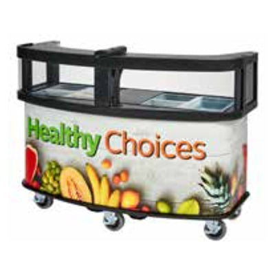 Cambro CVC75W12 Polyethylene Green Vending Cart w/ Safety Barrier & Umbrella Hole