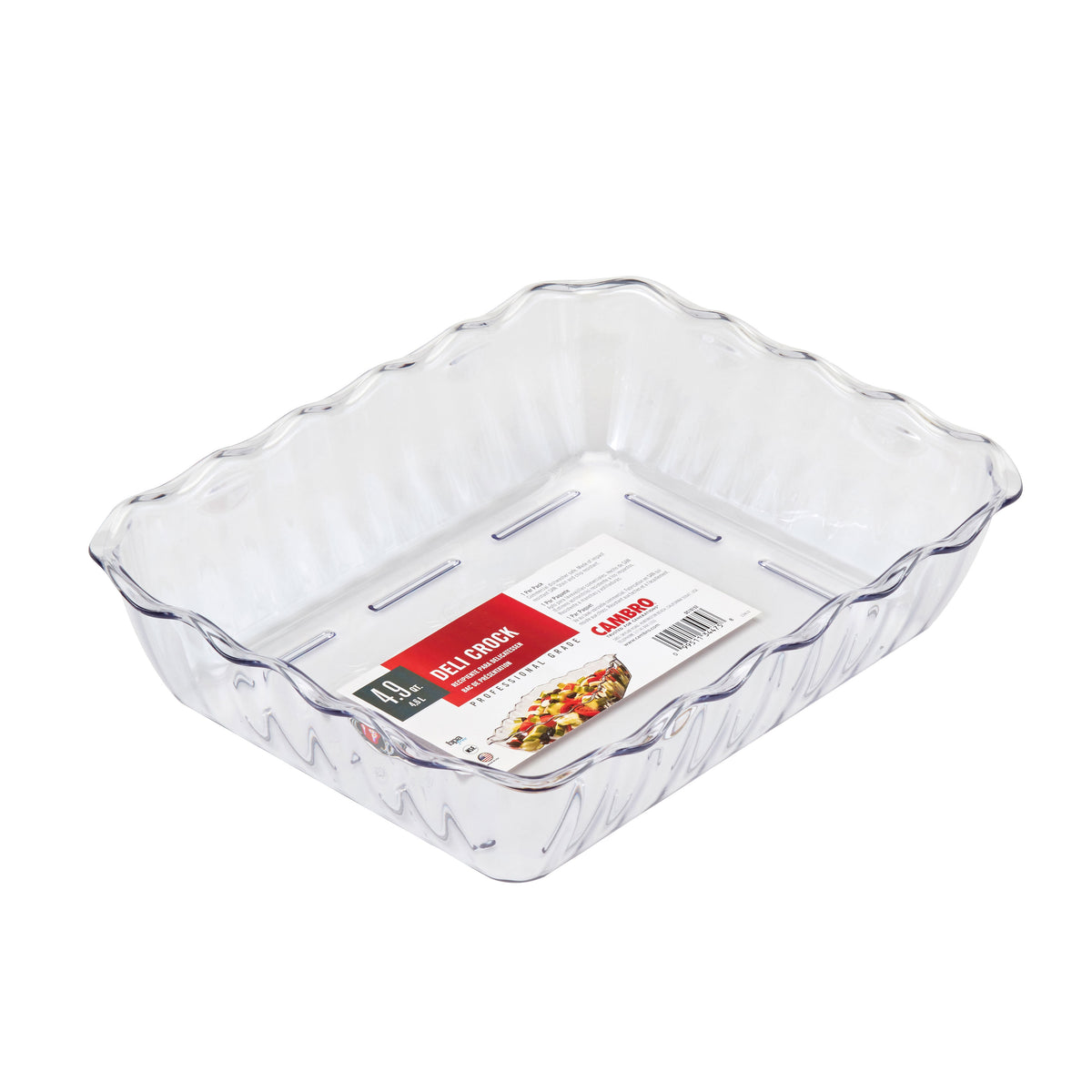 Cambro DC10152 - 4.9 Qt Clear SAN Deli Crock 13-3/16" x 10-7/16" Stain/Chip Resistant NSF — Case of 6 pieces