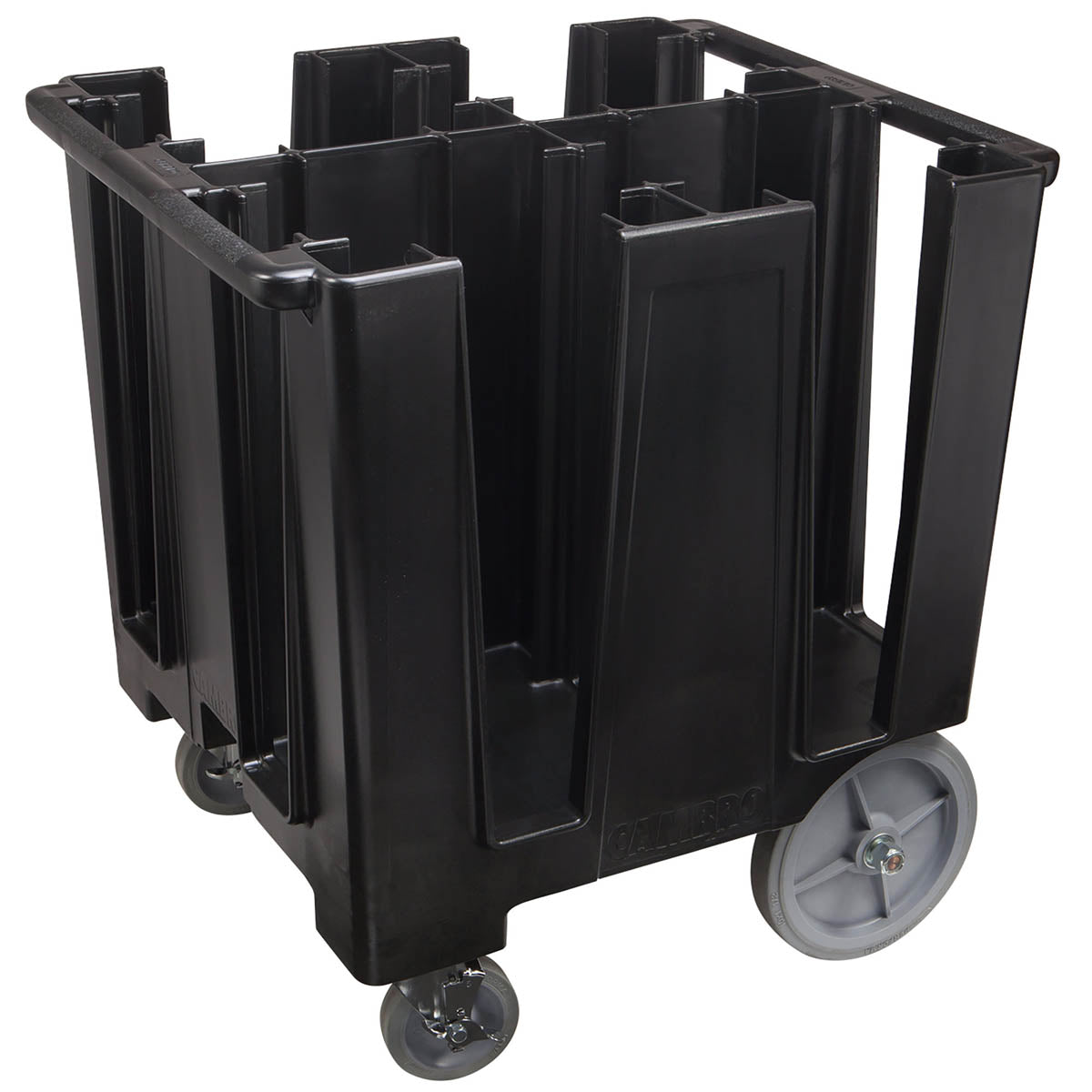 Cambro DCS1125110 Black Versa Dish Caddy, 4 Column, 30-39" Height, Polyethylene, 201-400 Plates