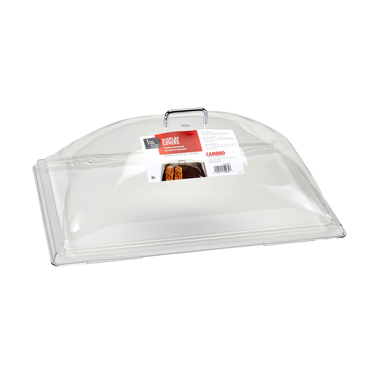 Cambro DD1220CW135 Clear PC Dome Cover 21-7/8" W x 14-3/4" D x 8" H Fits 12" x 20" Tray