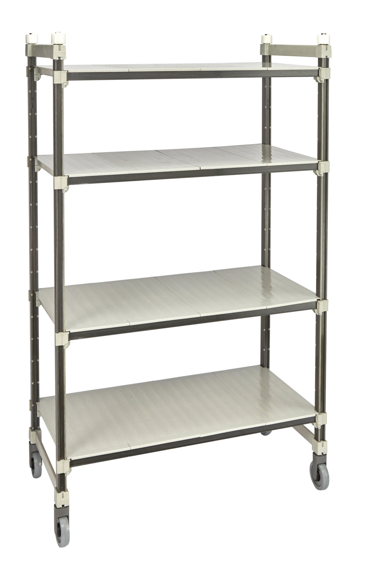 Cambro EMT246080S4480 Camshelving Elements XTRA 24"D x 60"L x 80"H 4-Tier Track Shelving System, 900 lbs, Speckled Gray