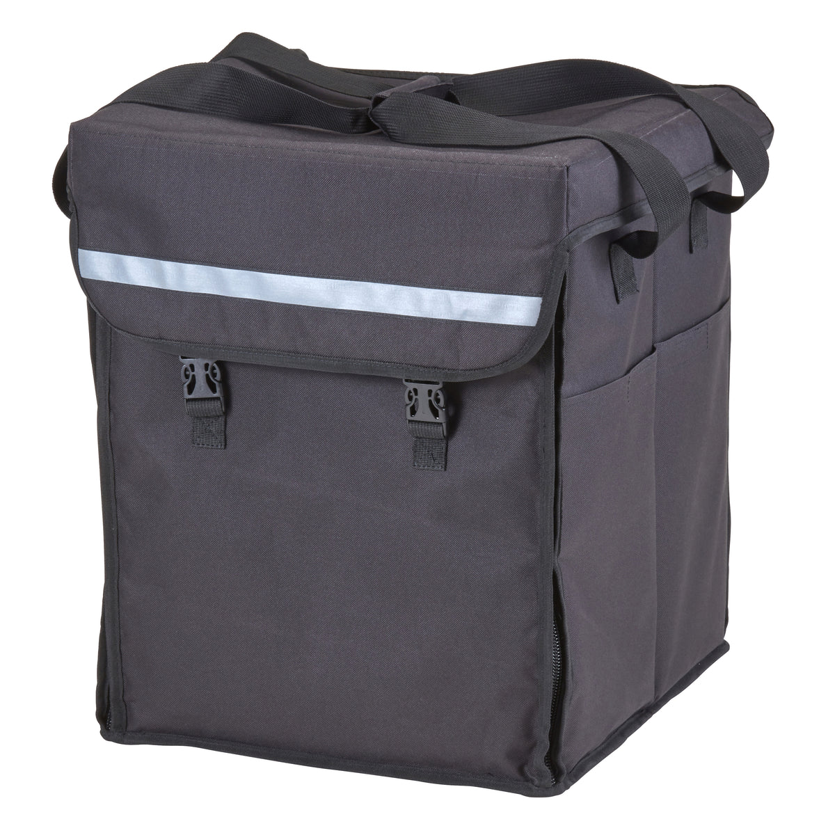 Cambro GBBP151417110 GoBag Delivery Backpack, Large 15"x14"x17", Folding, Velcro Lid, Side Straps, Nylon, Black, Insulated — Case of 4 pieces