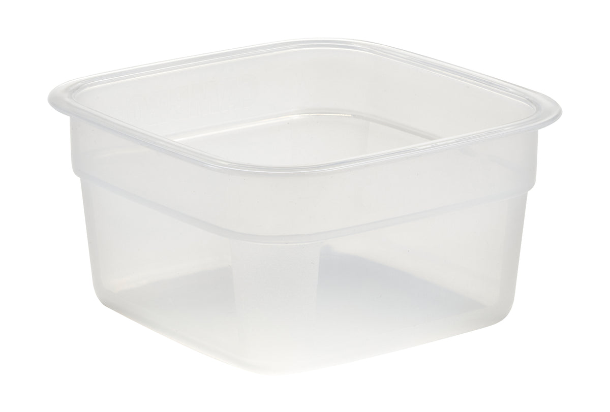 Cambro HFSFSPROPP190 CamSquare FreshPro 1/2-qt Clear Poly Container, 4.9" Sq, Dishwasher-Safe NSF — Case of 6 pieces