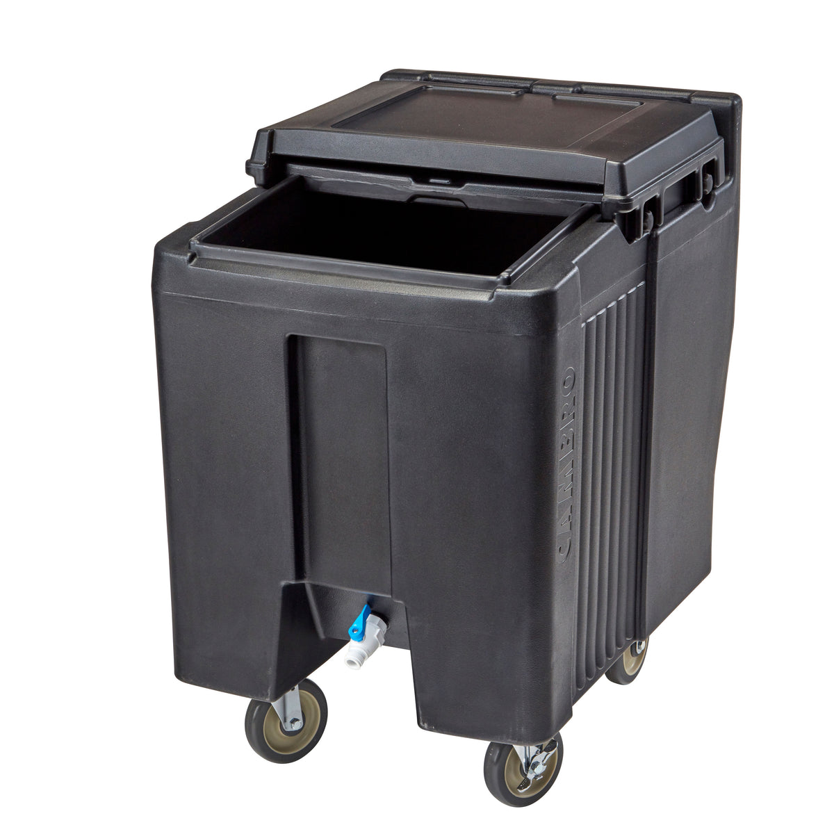 Cambro ICS125T110 Plastic Tall Mobile Ice Bin / Ice Caddy, 125 lb, Black