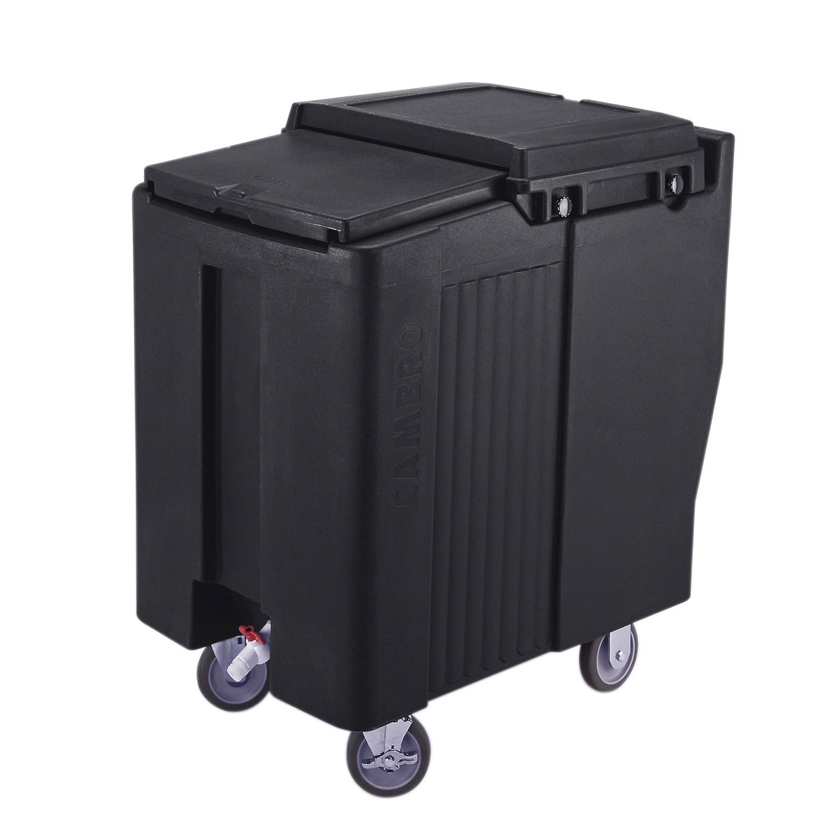 Cambro ICS175T110 Plastic Tall Mobile Ice Bin / Ice Caddy, 175 lb, Black