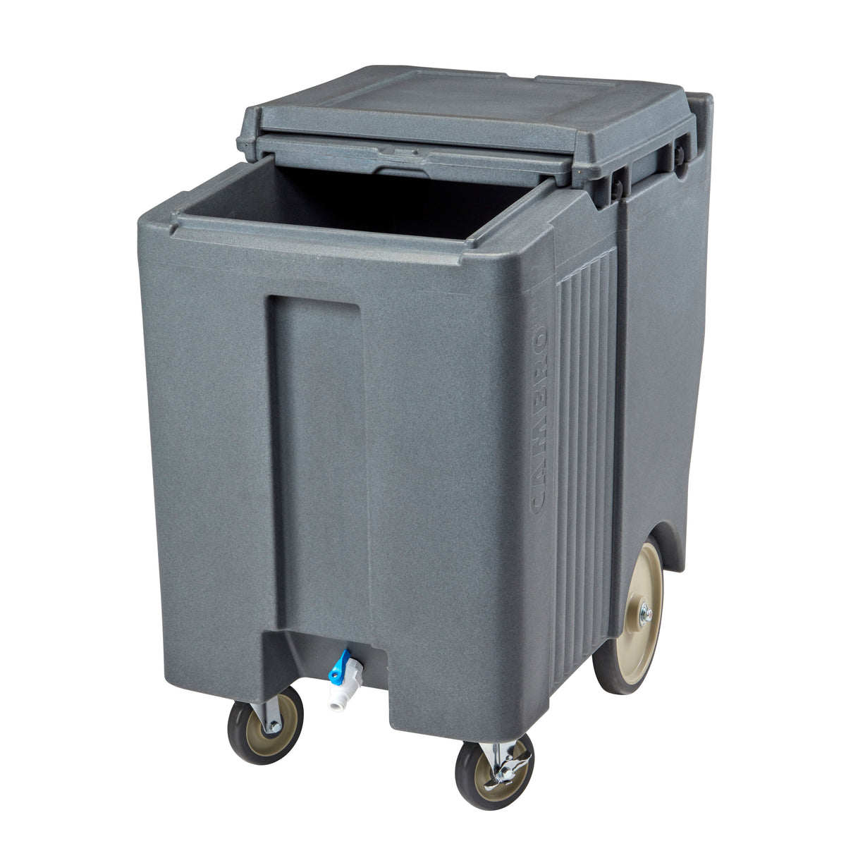 Cambro ICS175TB191 Plastic Tall Mobile Ice Bin / Ice Caddy, 175 lb, Granite Gray