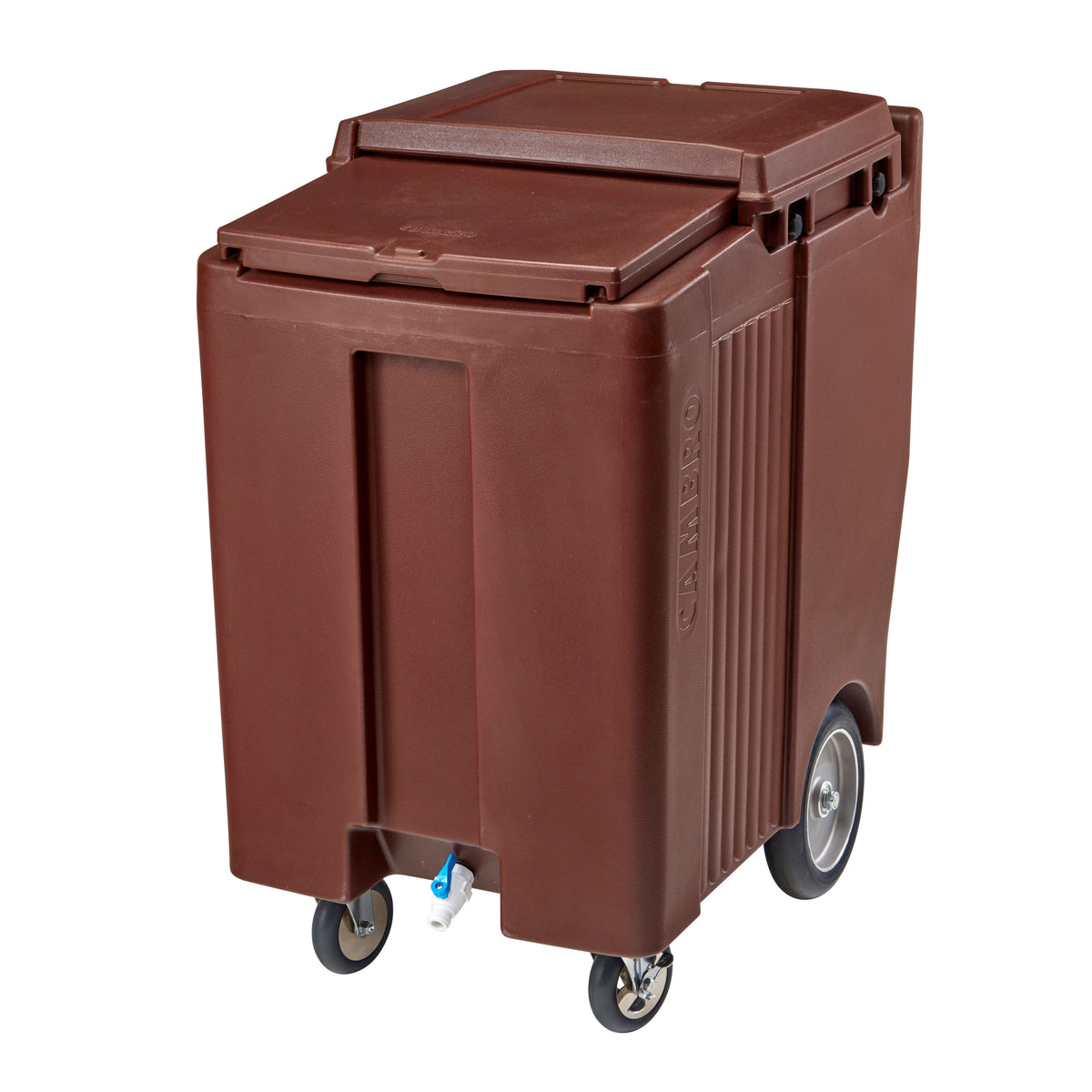 Cambro ICS200TB131 Plastic Tall Mobile Ice Bin / Ice Caddy, 200 lb, Dark Brown