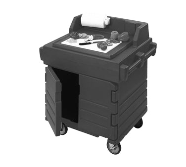 Cambro KWS40426 Mobile Modular CamKiosk Counter/Work Station, Black/Granite Gray, Enclosed Base w/ Storage