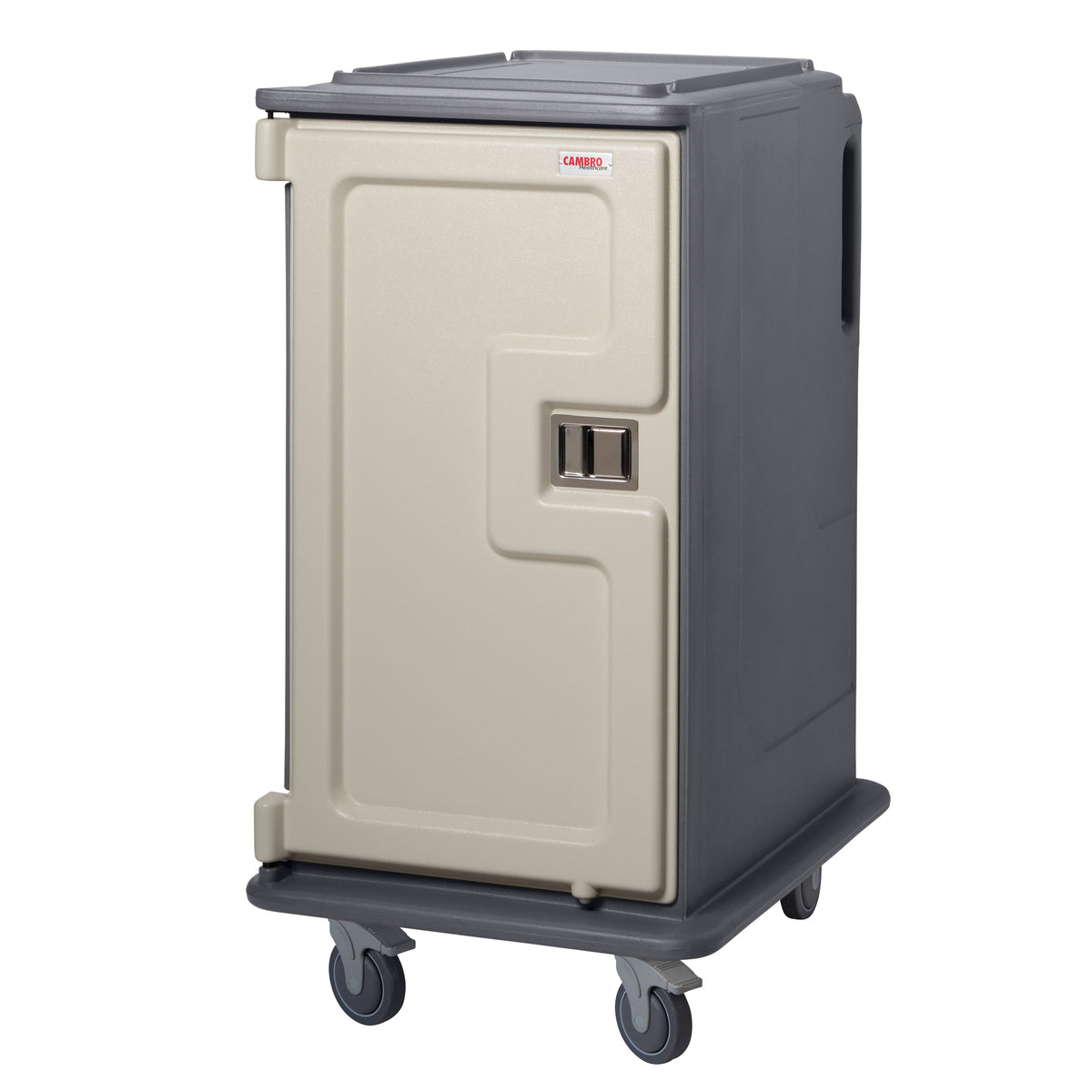 Cambro MDC1418T16191 Granite Gray 16 Tray Meal Delivery Cart w/ 2 Compartments