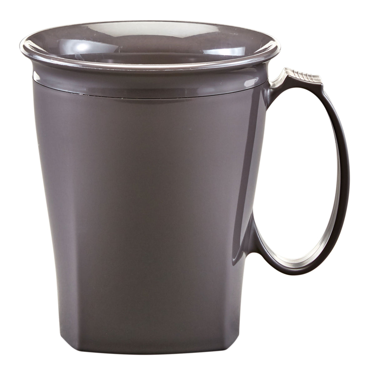 Cambro MDSHM8485 Harbor Mug, 8 oz, 4-1/2" Dia x 4" H, Gray Polypropylene, Smoked Metal Finish — Case of 48 pieces
