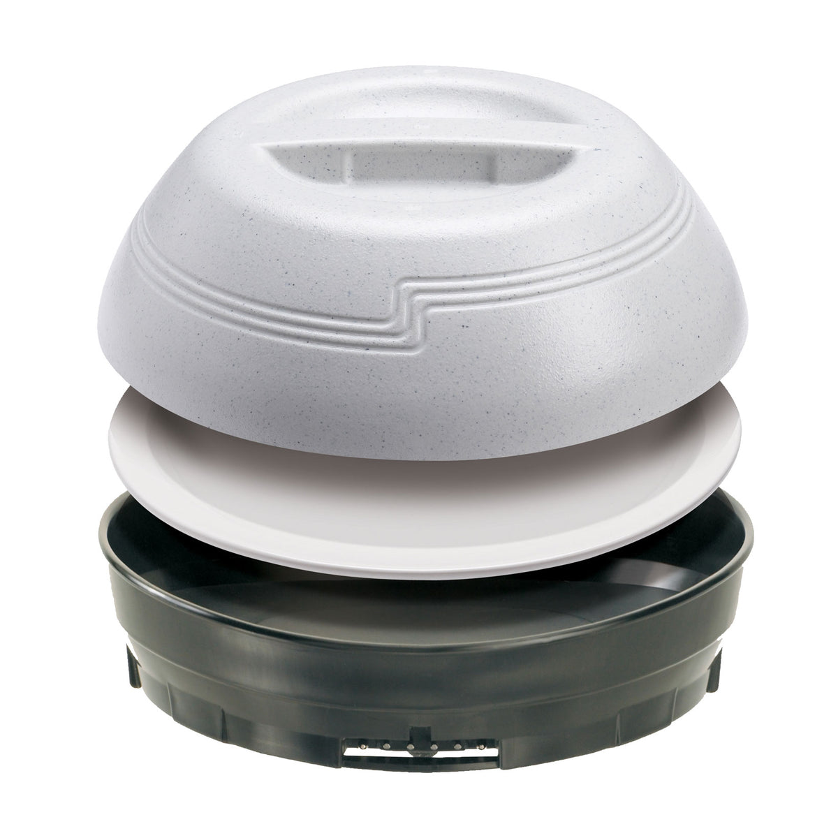 Cambro MDSPLT9148 Camwear Plate, 9" Round White Ceramic, Microwave Oven Safe - 24/Case
