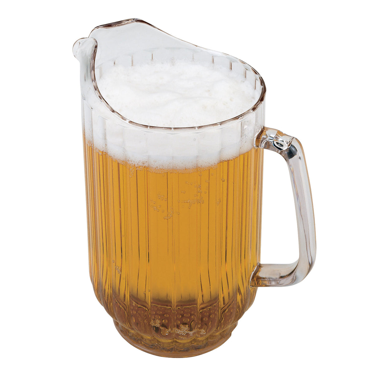 Cambro P480CW135 Plastic Pitcher - 47 oz Clear Poly, 6-1/4" Dia x 7-7/8" H, Thumb-Grip, NSF Safe — Case of 6 pieces