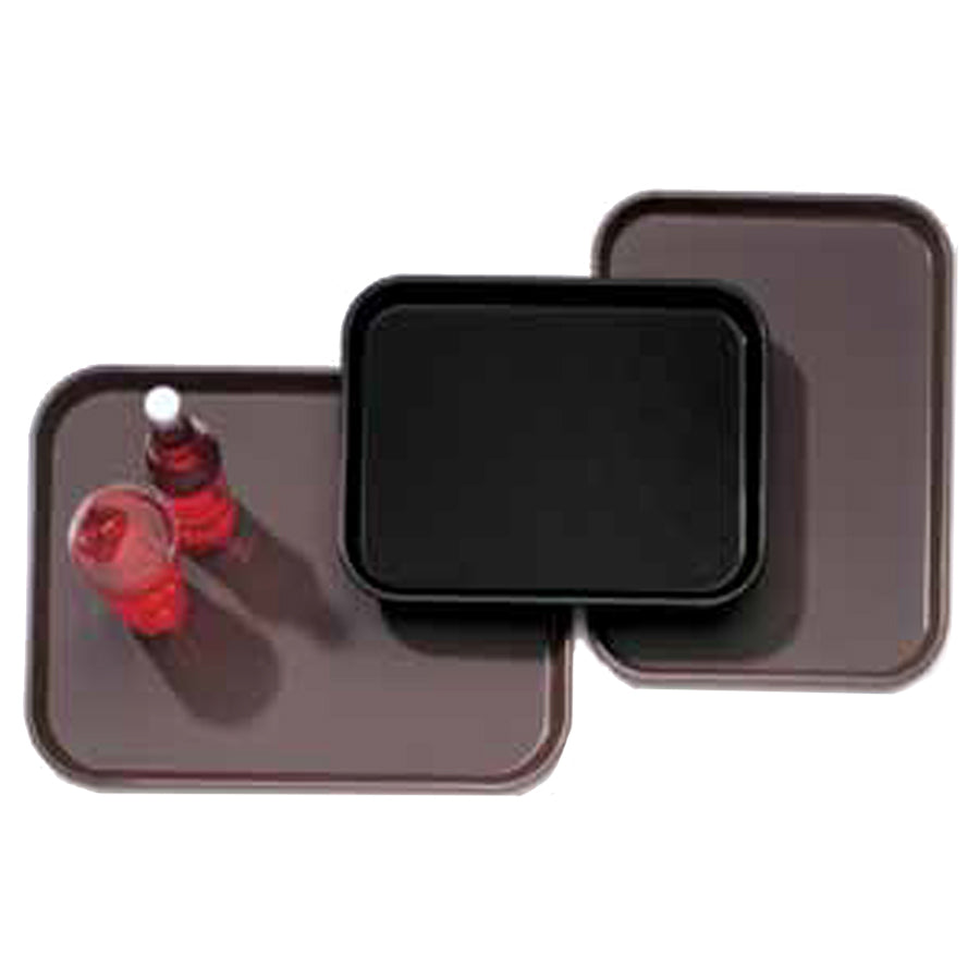 Cambro PT1418110 - Rectangular Non-Slip Tray, 14" x 18", Black Polypropylene, Dishwasher-Safe, NSF Certified, USA Made — Case of 12 pieces