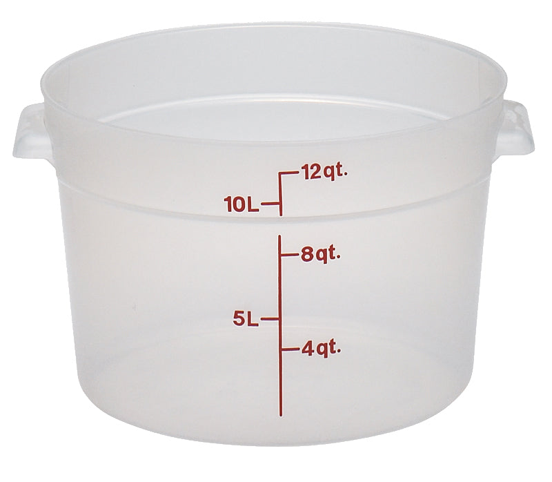 Cambro RFS12PP190 Round Storage Container,12 Qt 14-7/8" Dia x 8-3/8" H, Translucent Polypropylene — Case of 6 pieces