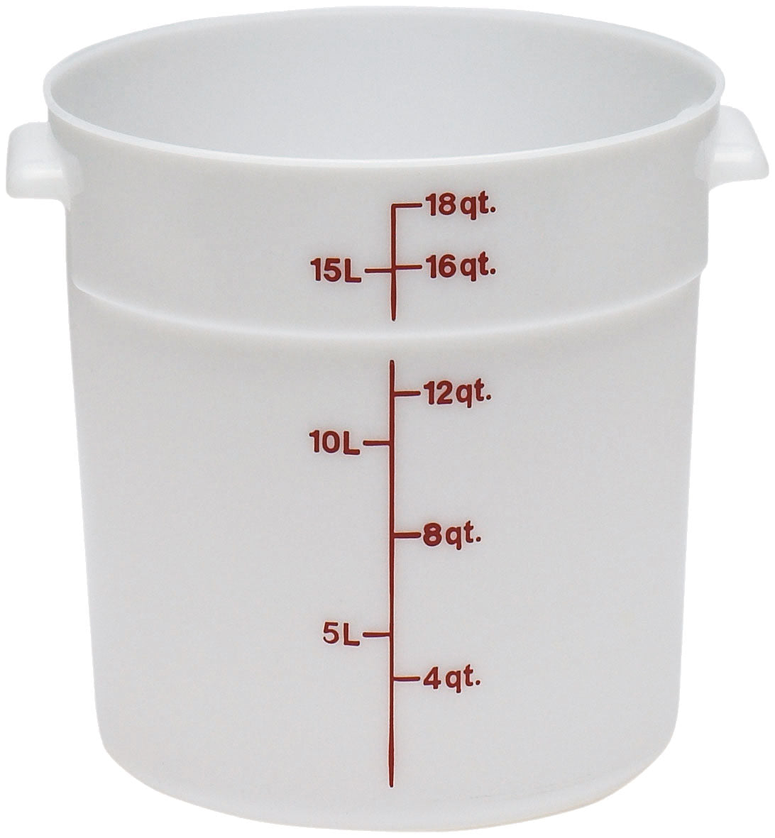 Cambro RFS18148 Round 18 Qt Storage Container, 14-7/8" Dia x 12" H, White Poly, NSF — Case of 6 pieces