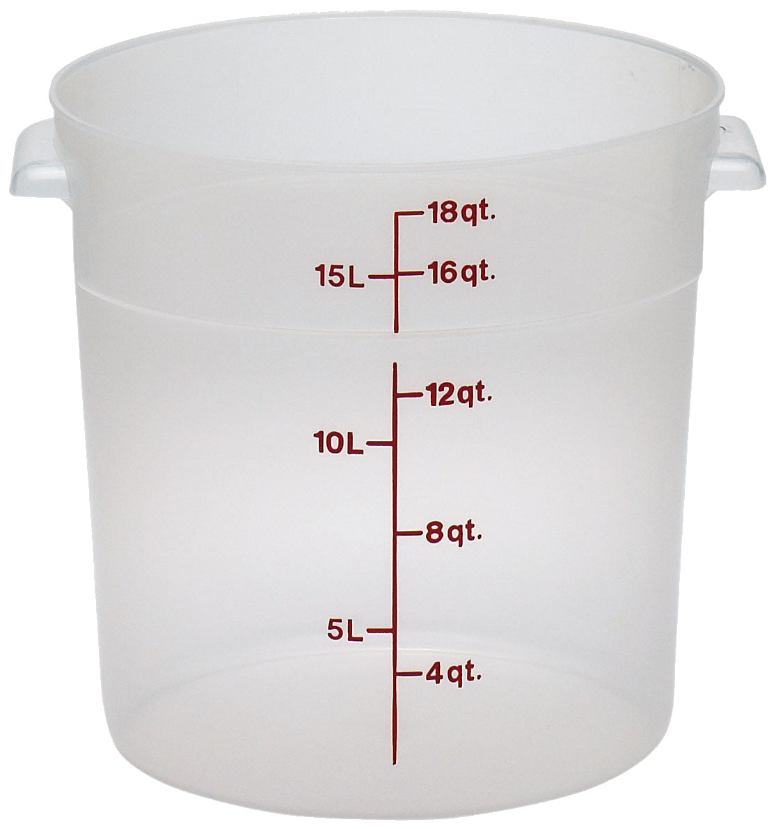 Cambro RFS18PP190 Round 18-Quart Container, 14-7/8" Dia x 12" H, Translucent Polypropylene — Case of 6 pieces