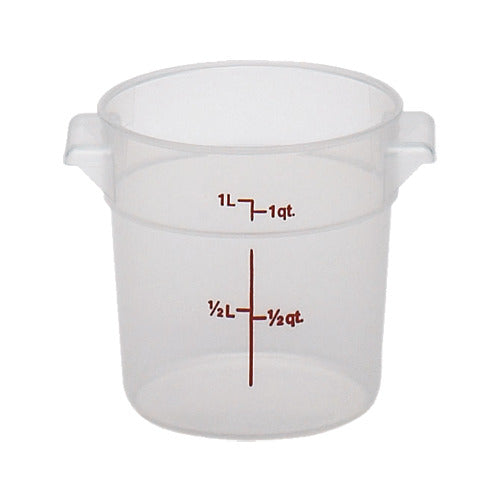 Cambro RFS1PP190 - Round 1 Qt Storage Container, 6-1/16" Dia x 5" H, Translucent PP, NSF, No Lid — Case of 12 pieces