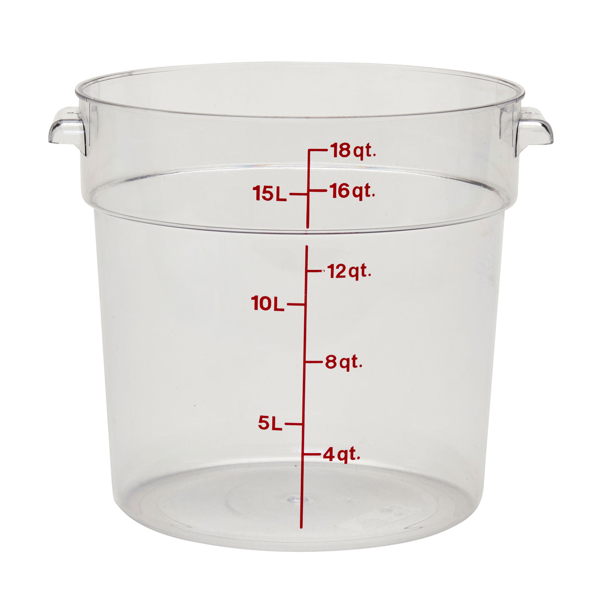 Cambro RFSCW18135 Round 18-qt (14-7/8" Dia x 12" H) Clear Polycarbonate Container, No Lid — Case of 6 pieces
