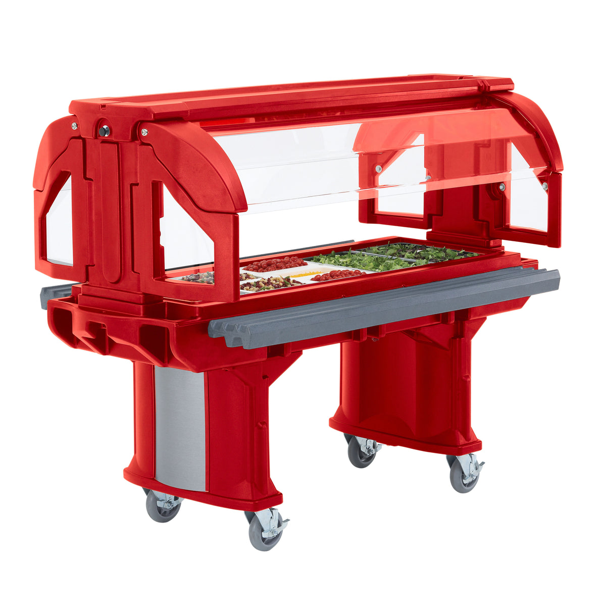 Cambro VBRHD6158 Versa Food Bar Serving Buffet, Hot Red, 6 ft. unit, (5) Pan
