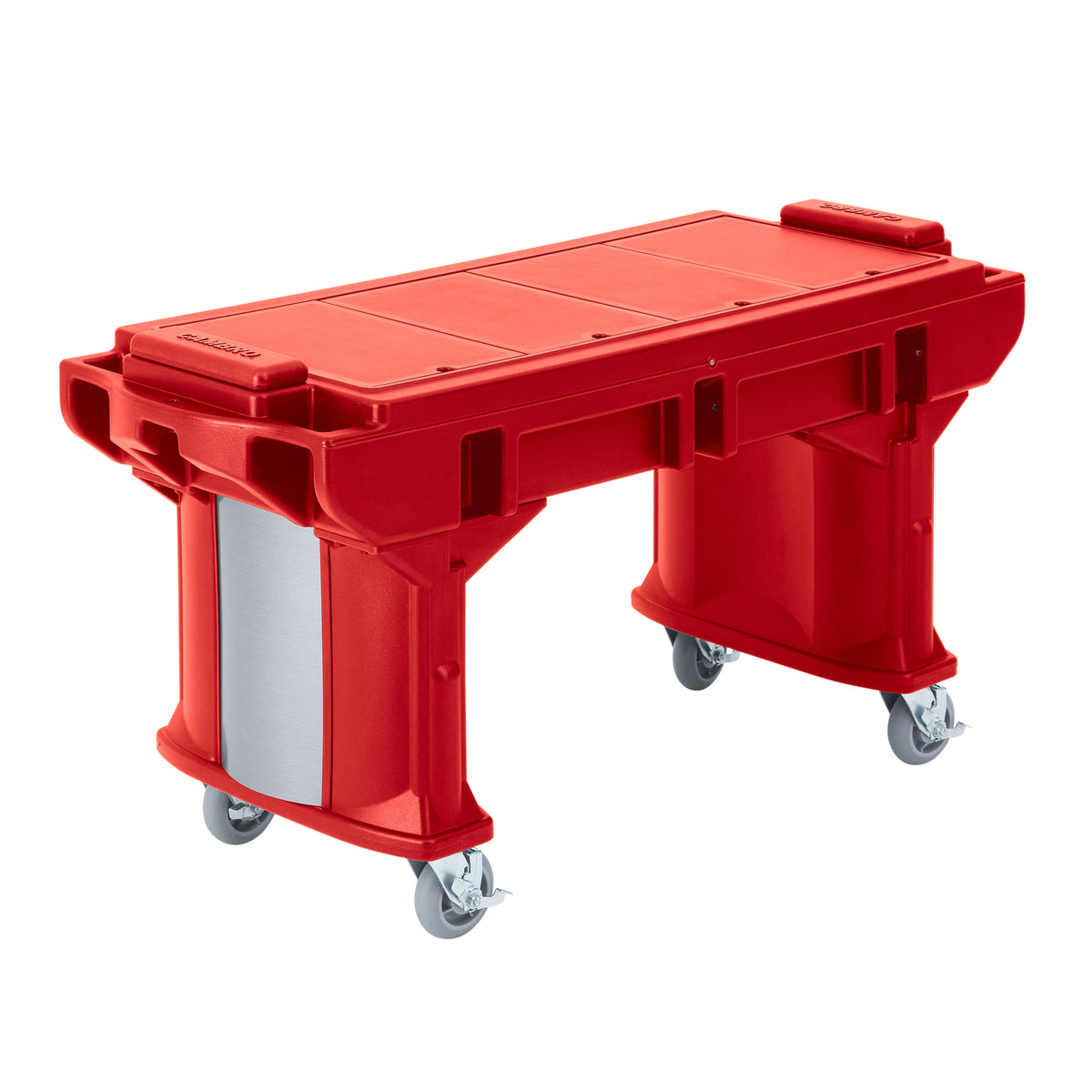 Cambro VBRTHD5158 Versa Food Bar Work Table, Hot Red, 5 ft. unit, (4) Pan