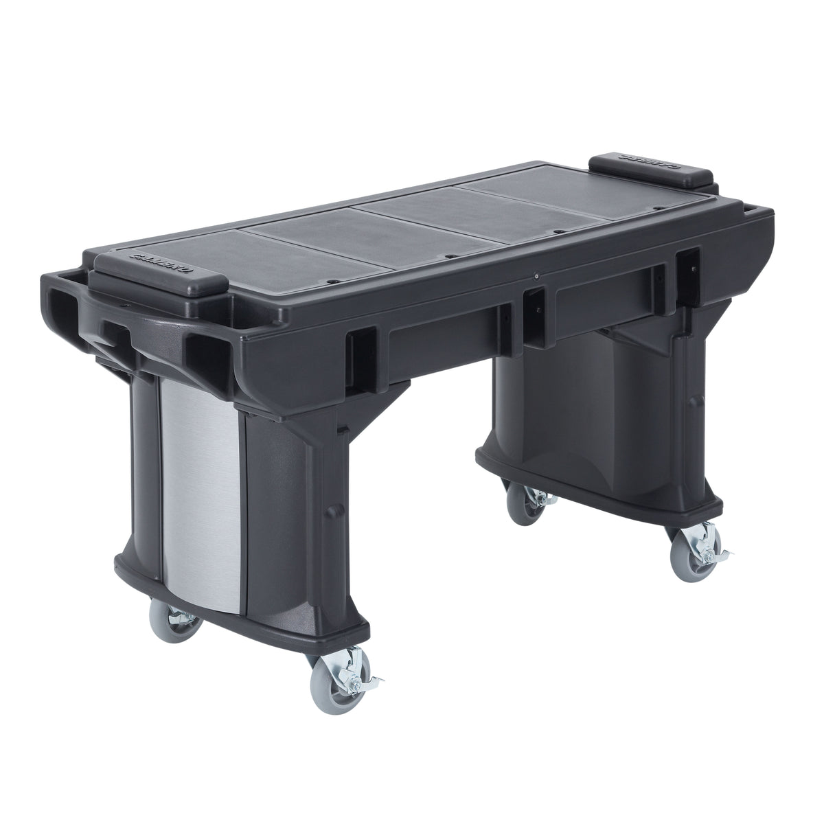 Cambro VBRTLHD6110 Versa Food Bar Work Table, Black, 6 ft. unit, (5) Pan