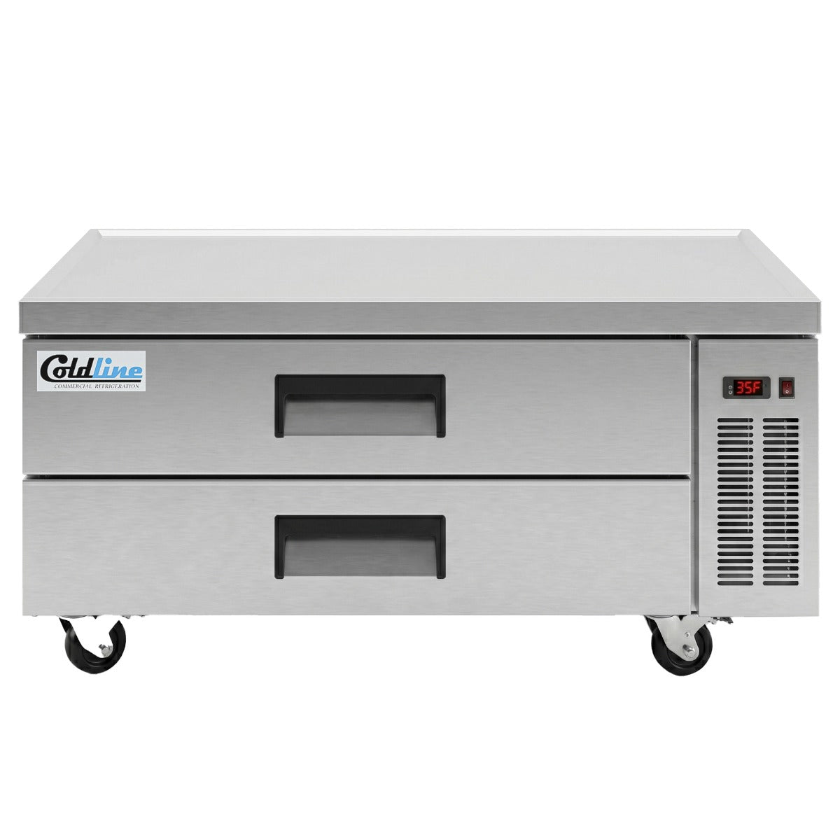 Coldline CB48 2-drawer refrigerated chef base, front view