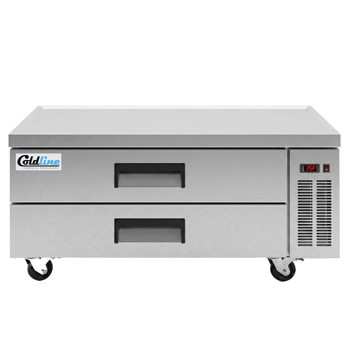 Coldline CB52 2-drawer refrigerated chef base, front view