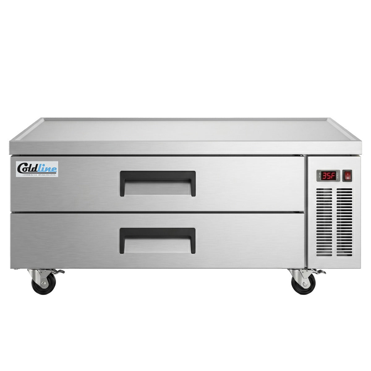 Coldline CB60 2-drawer refrigerated chef base, front view