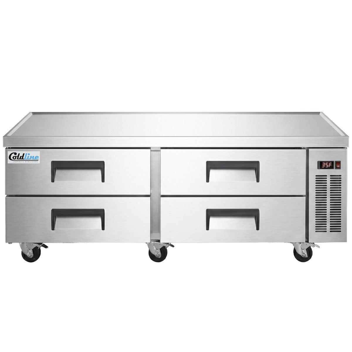 Coldline CB72 4-drawer refrigerated chef base, front view