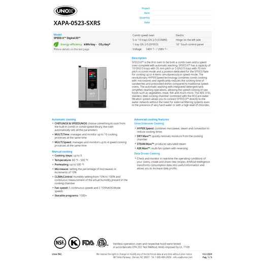 Spec Sheet