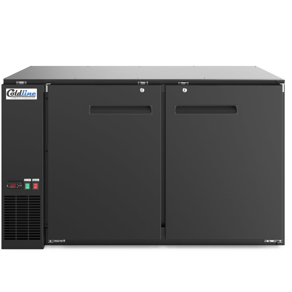 Coldline CBB-60-T 60" Underbar Height Swing Solid Door Back Bar Cooler, Black