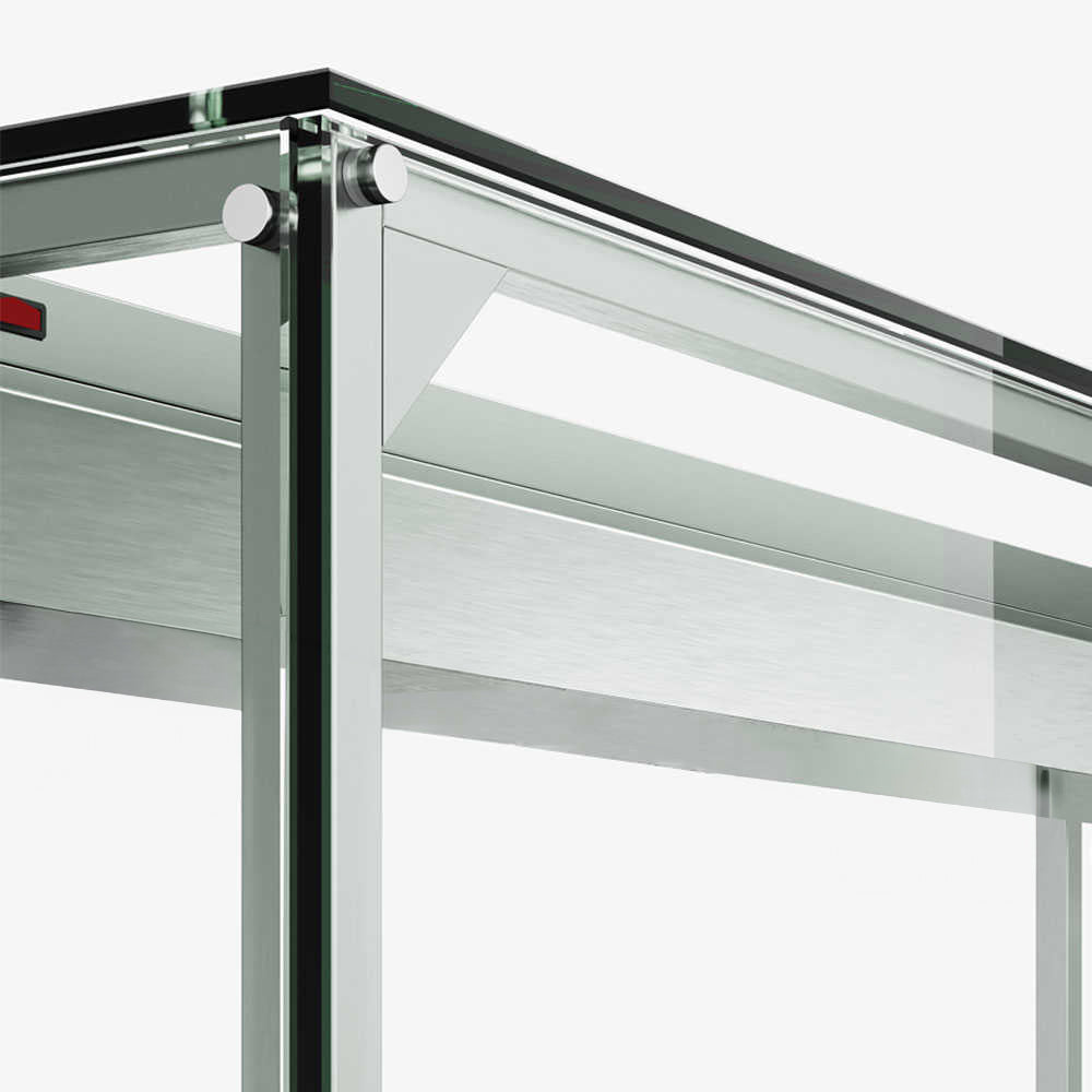 Coldline CBT48-LT 48" Refrigerated Employee Service Salad Bar with Cutting Board and Lighted Glass Sneeze Guard
