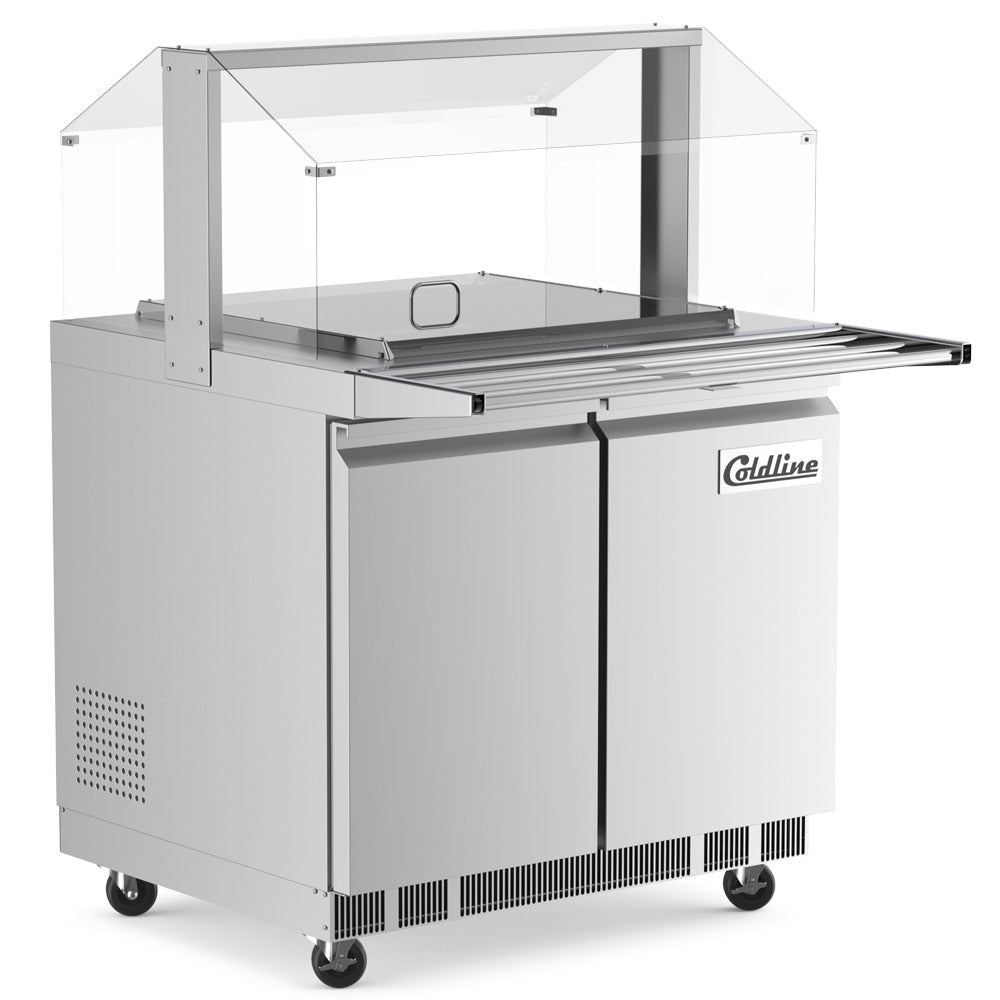 Coldline CBT-36-CSG refrigerated salad bar buffet table, angled front view