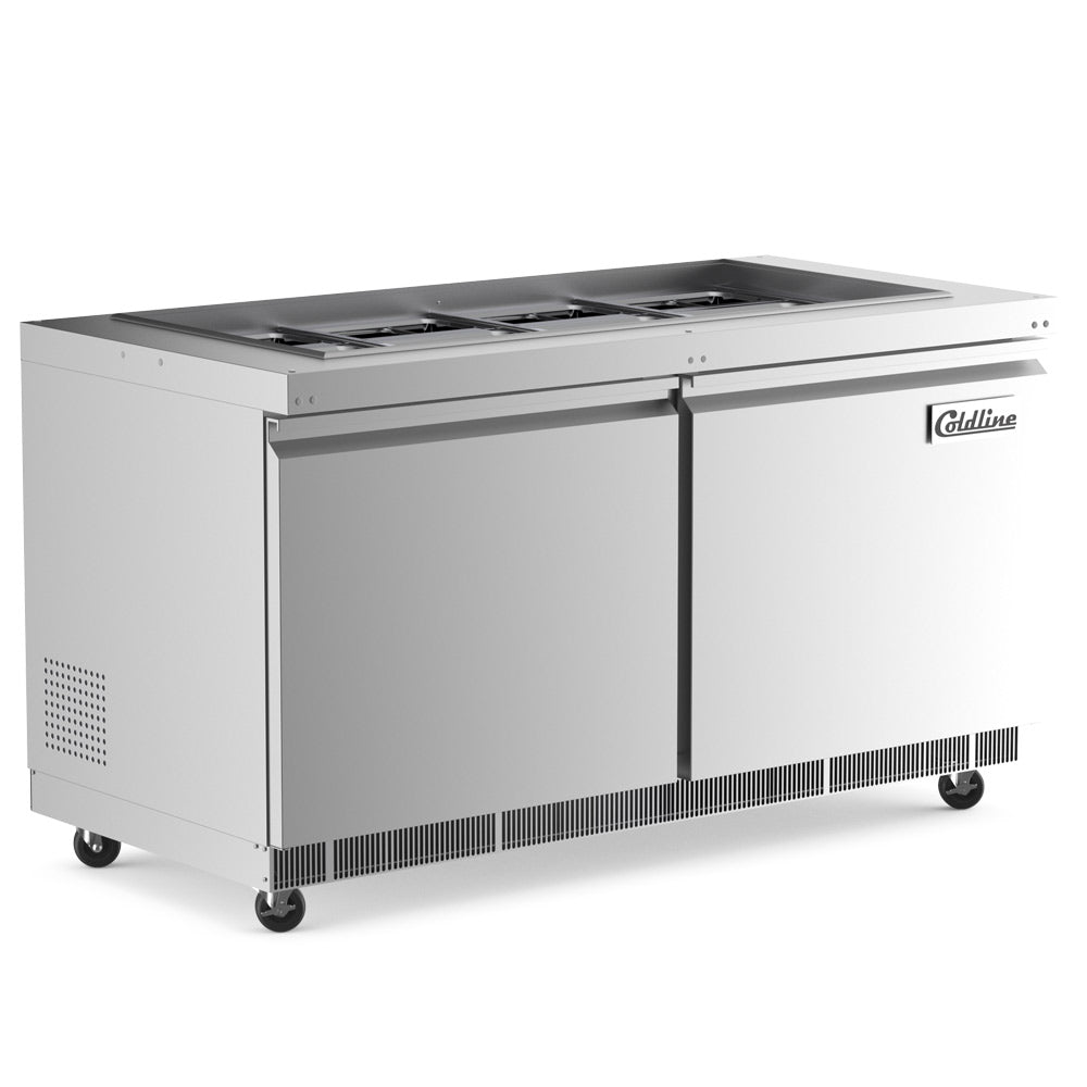 Coldline CBT-60 refrigerated salad bar buffet table, angled front view