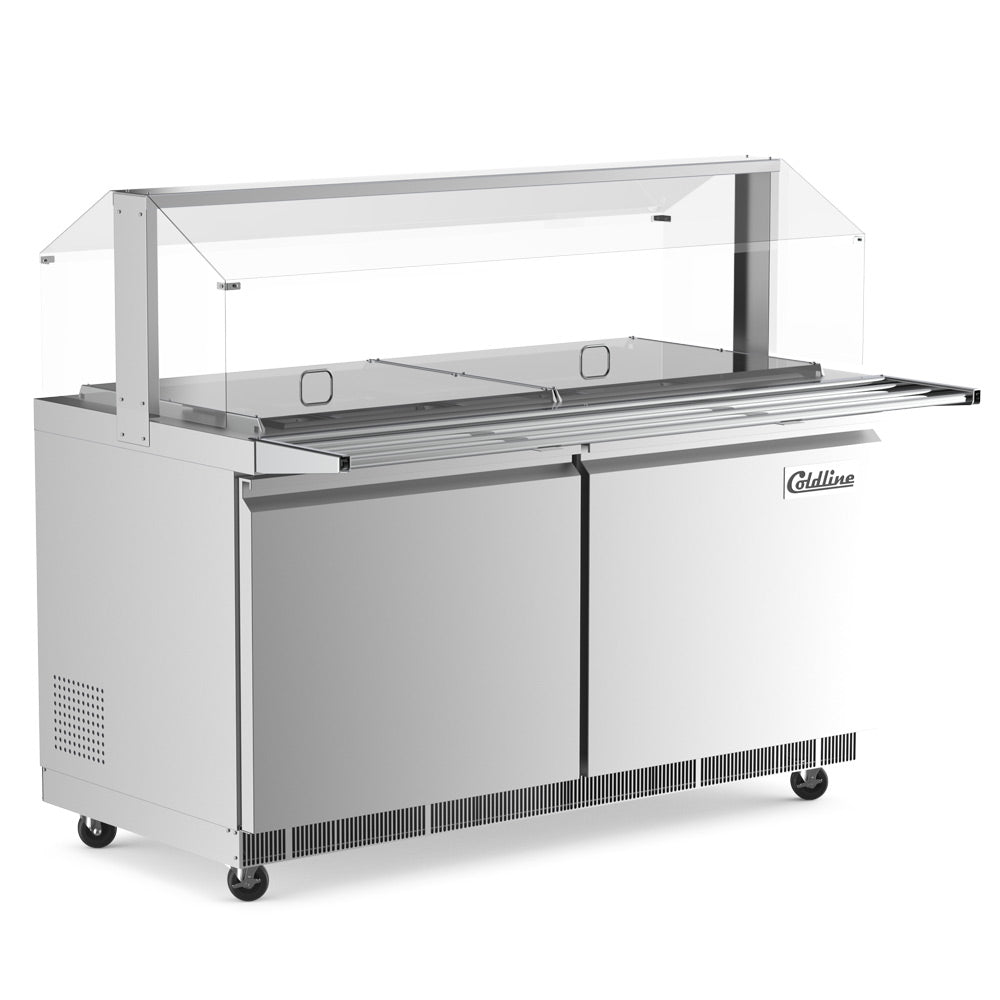 Coldline CBT-60-CSG refrigerated salad bar buffet table, angled front view