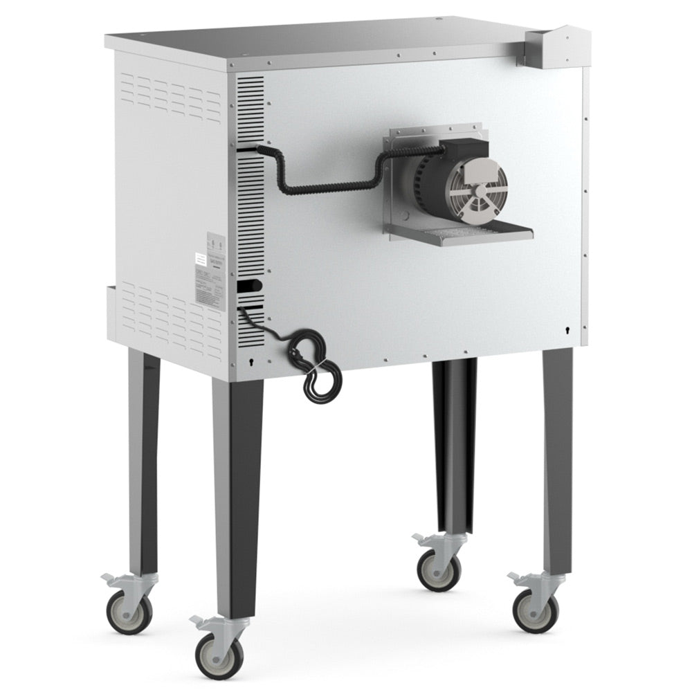 Cookline CC100-SGL single deck full size gas convection oven, back view showing the fan motor