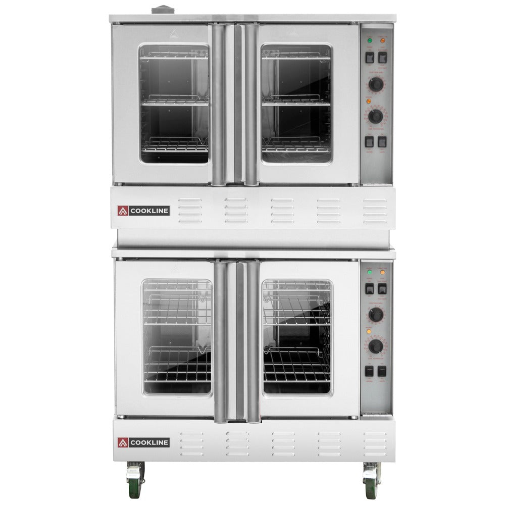 Cookline CC80-LP-DBL deep depth double deck gas convection oven, front view