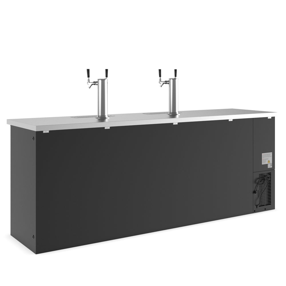 Coldline CDD-4 90" Black 4 Tap Refrigerated Direct Draw Beer Dispenser