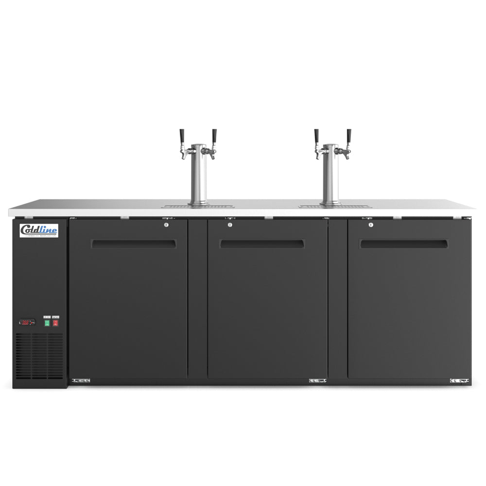 Coldline CDD-4 90" Black 4 Tap Refrigerated Direct Draw Beer Dispenser
