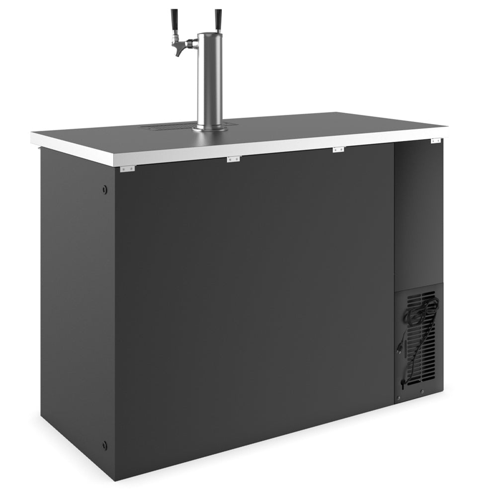 Coldline CDD-48 black direct draw beer dispenser, rear angled view