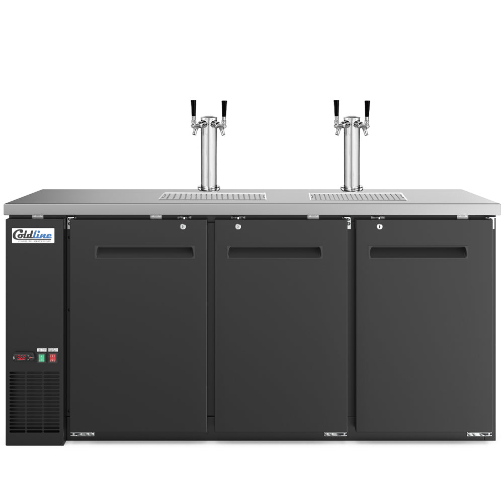Coldline CDD-72 black direct draw beer dispenser, front view