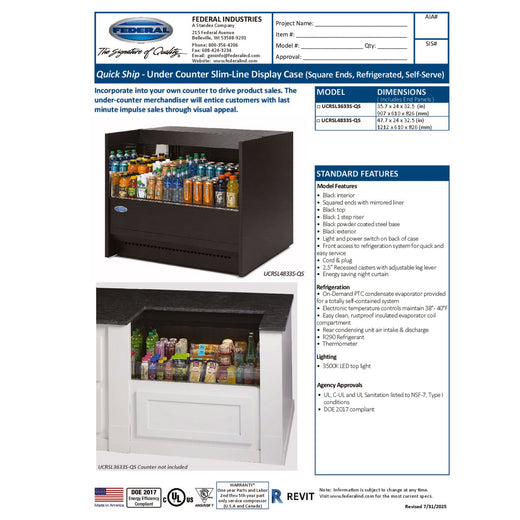 UCRSL3633S-QS Spec Sheet