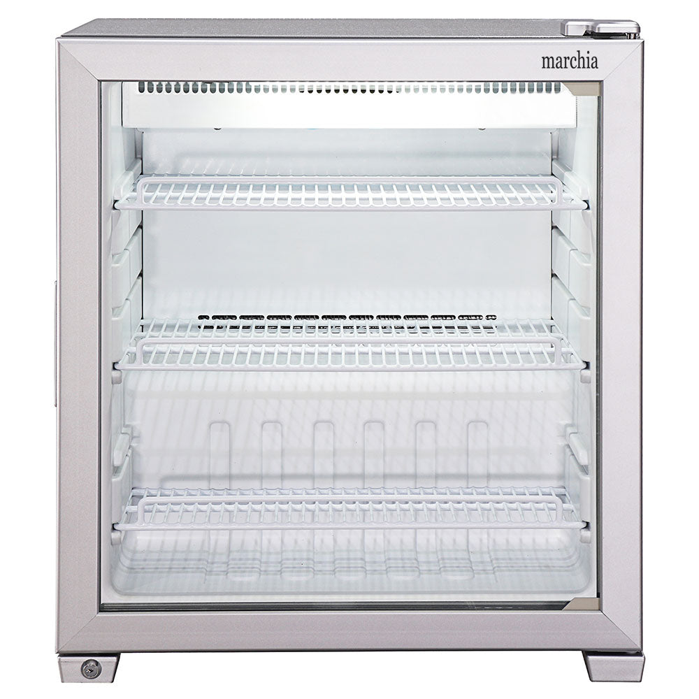 Marchia CR2 24" compact countertop glass door refrigerator, front view, door closed