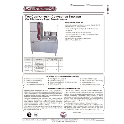 Spec Sheet