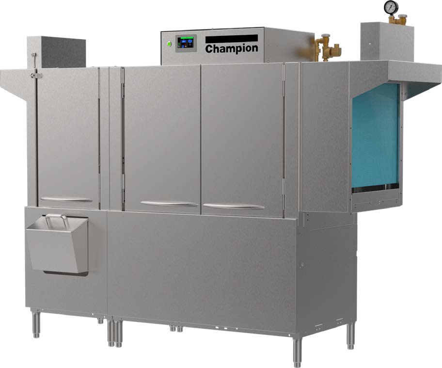Champion 76 PRO rack conveyor dishwasher, front angle view