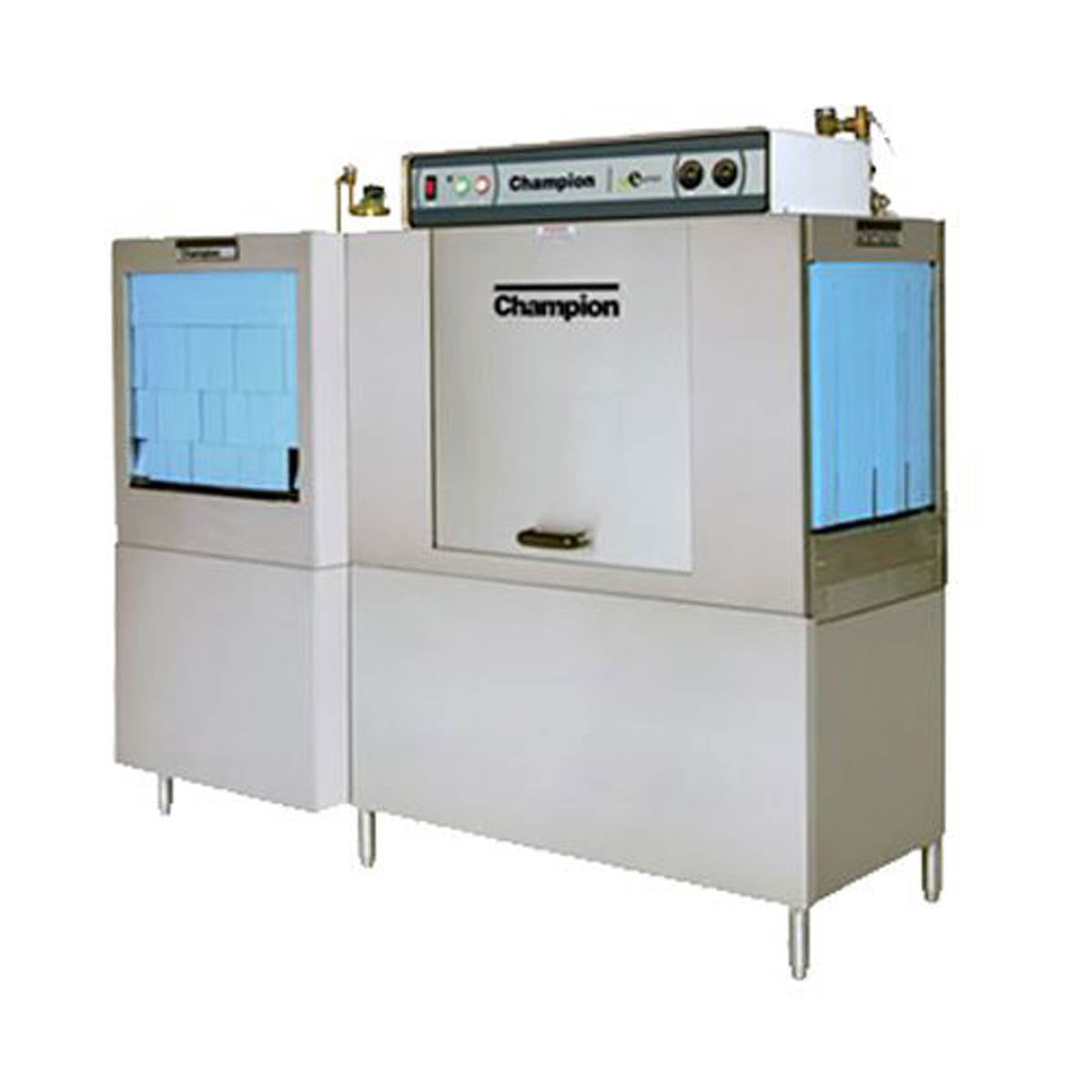 Champion 86 PRO-FF-HR front-feed rack conveyor dishwasher, front angle view