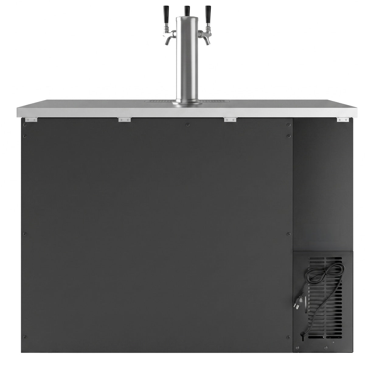 Coldline CDD-48-3T 48" Black 3 Tap Refrigerated Direct Draw Beer Dispenser