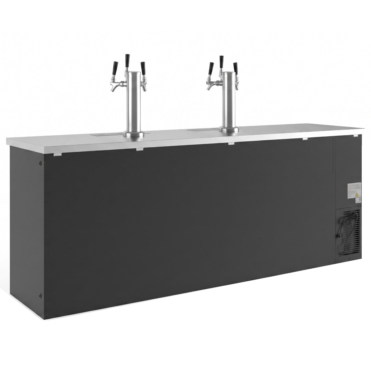 Coldline CDD-4-6T 90" Black 6 Tap Refrigerated Direct Draw Beer Dispenser